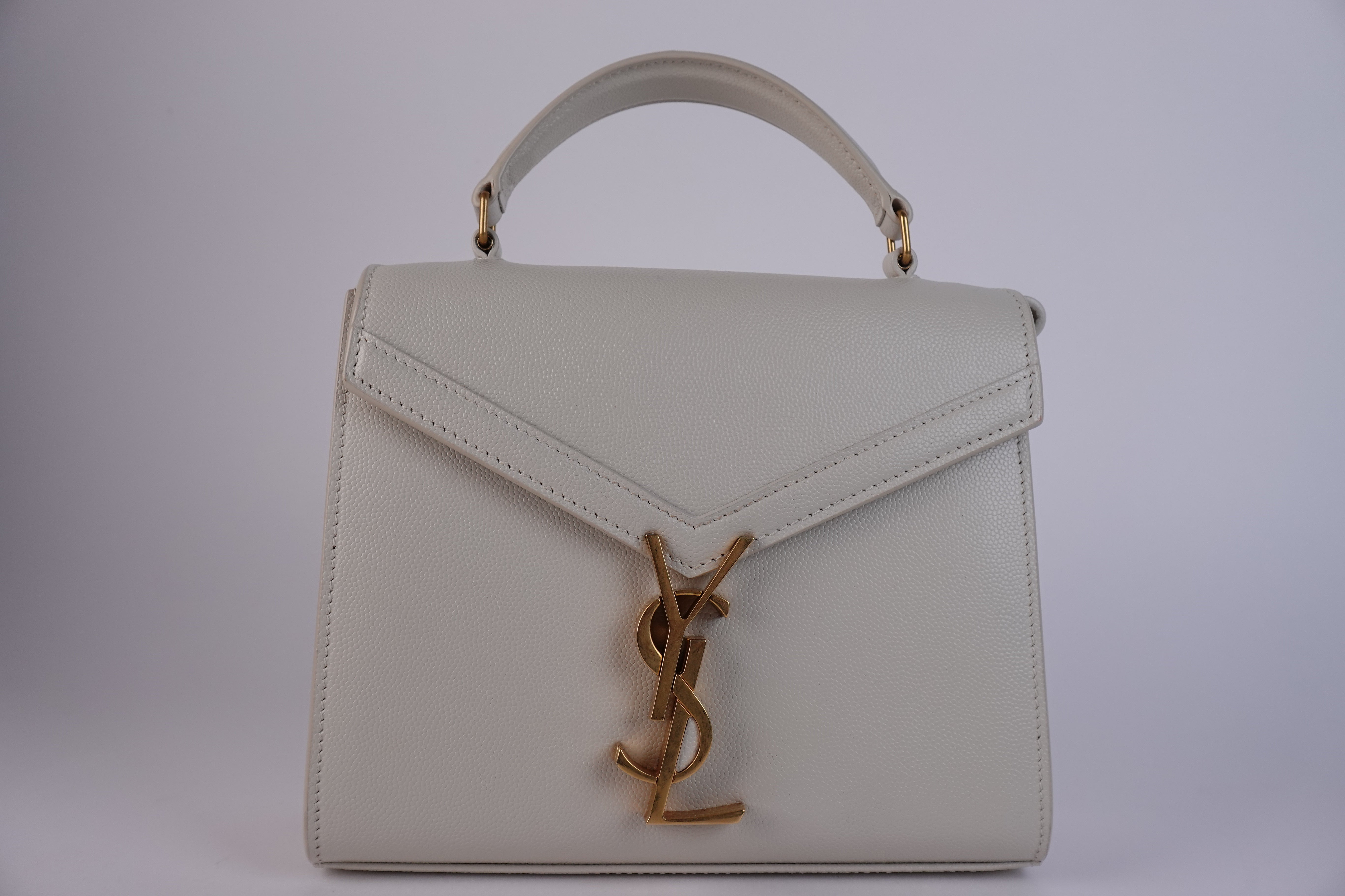 Saint Laurent Classic Monogram Cassandra Mini Top Handle Vintage White