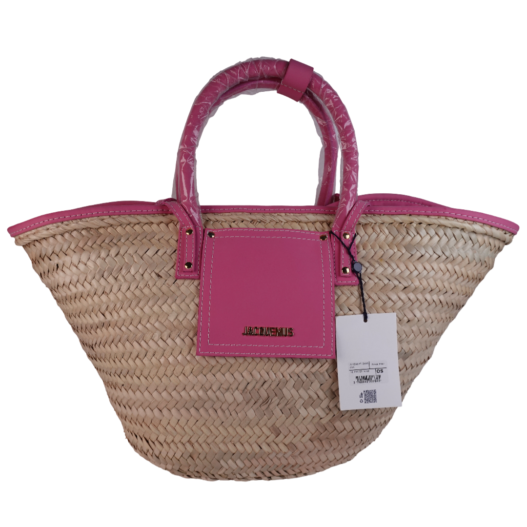 Jacquemus Le Paniere Soli Straw Tote Pink