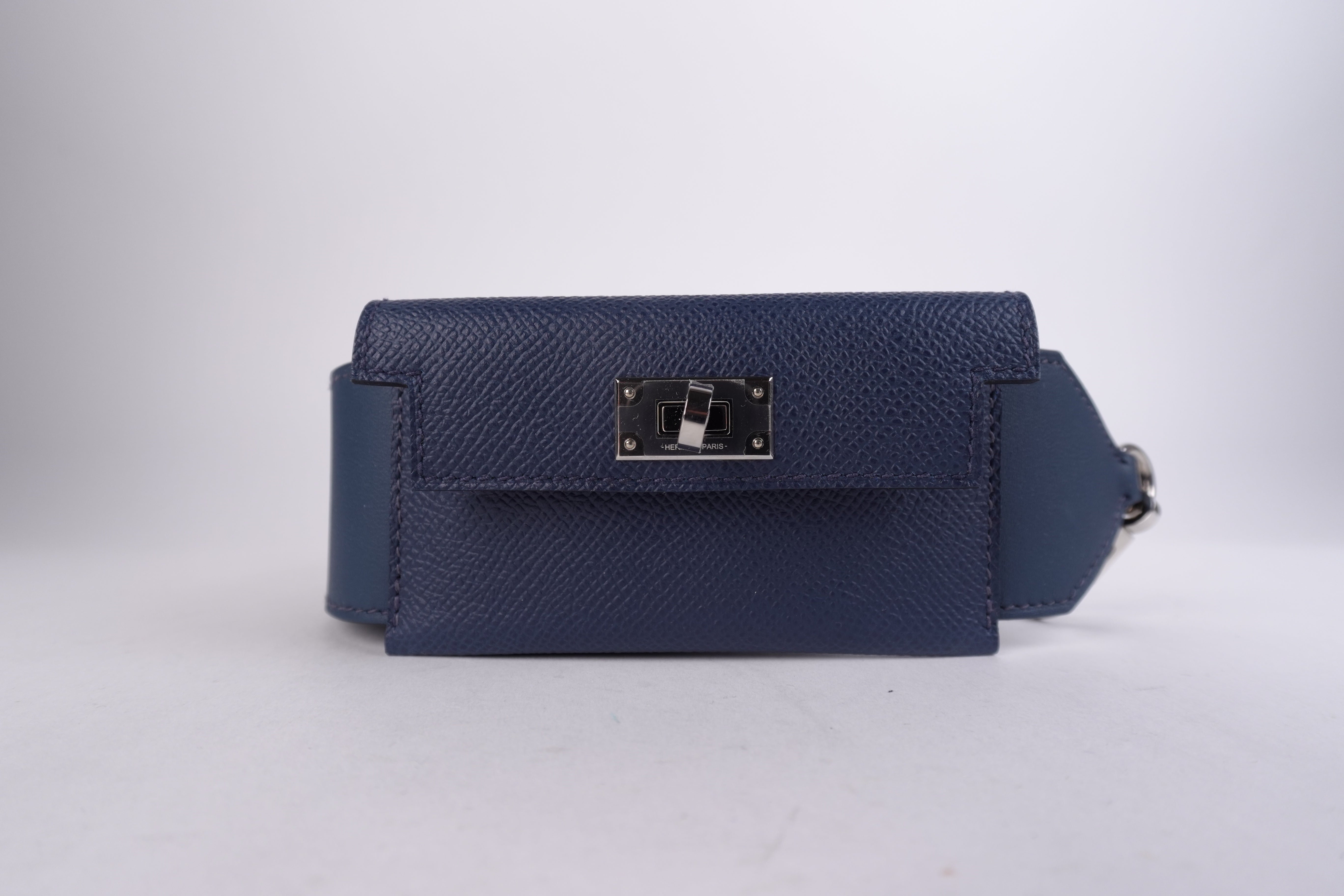 Hermes Swift Epsom Kelly Pocket Shoulder Strap Colvert Blue