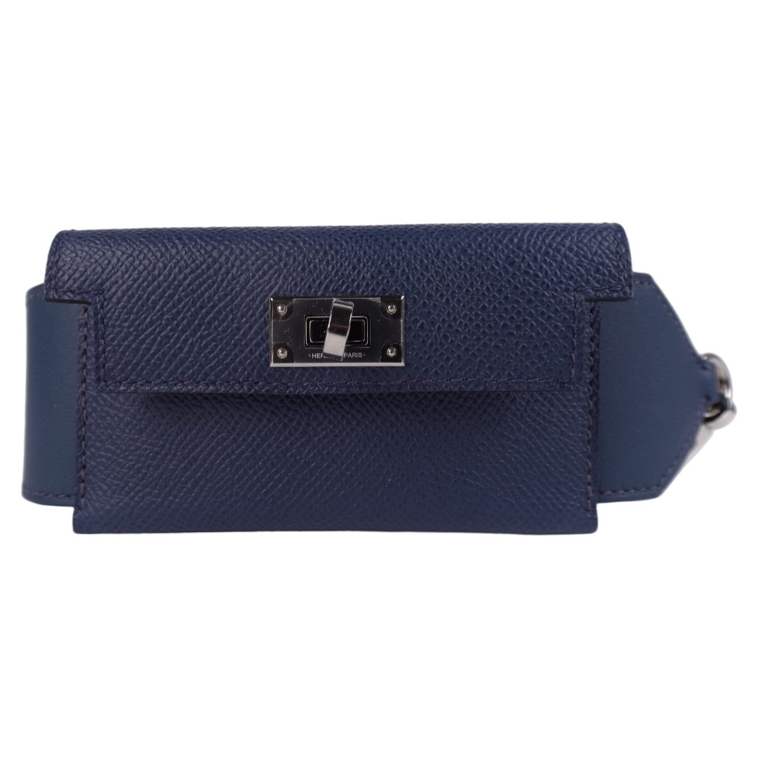 Hermes Swift Epsom Kelly Pocket Shoulder Strap Colvert Blue