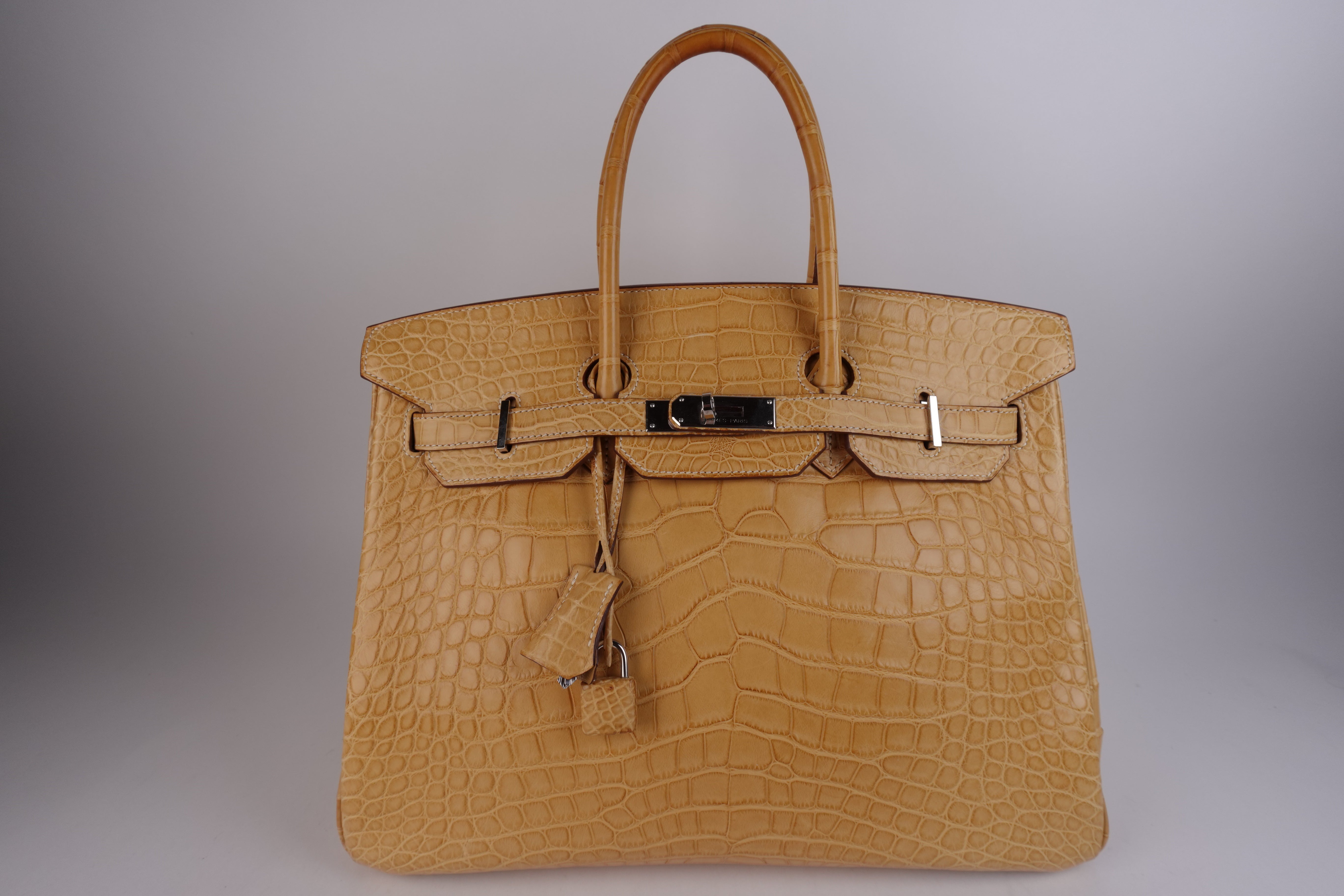 Hermes Matte Alligator Mississippiensis Birkin 35 Paille PHW