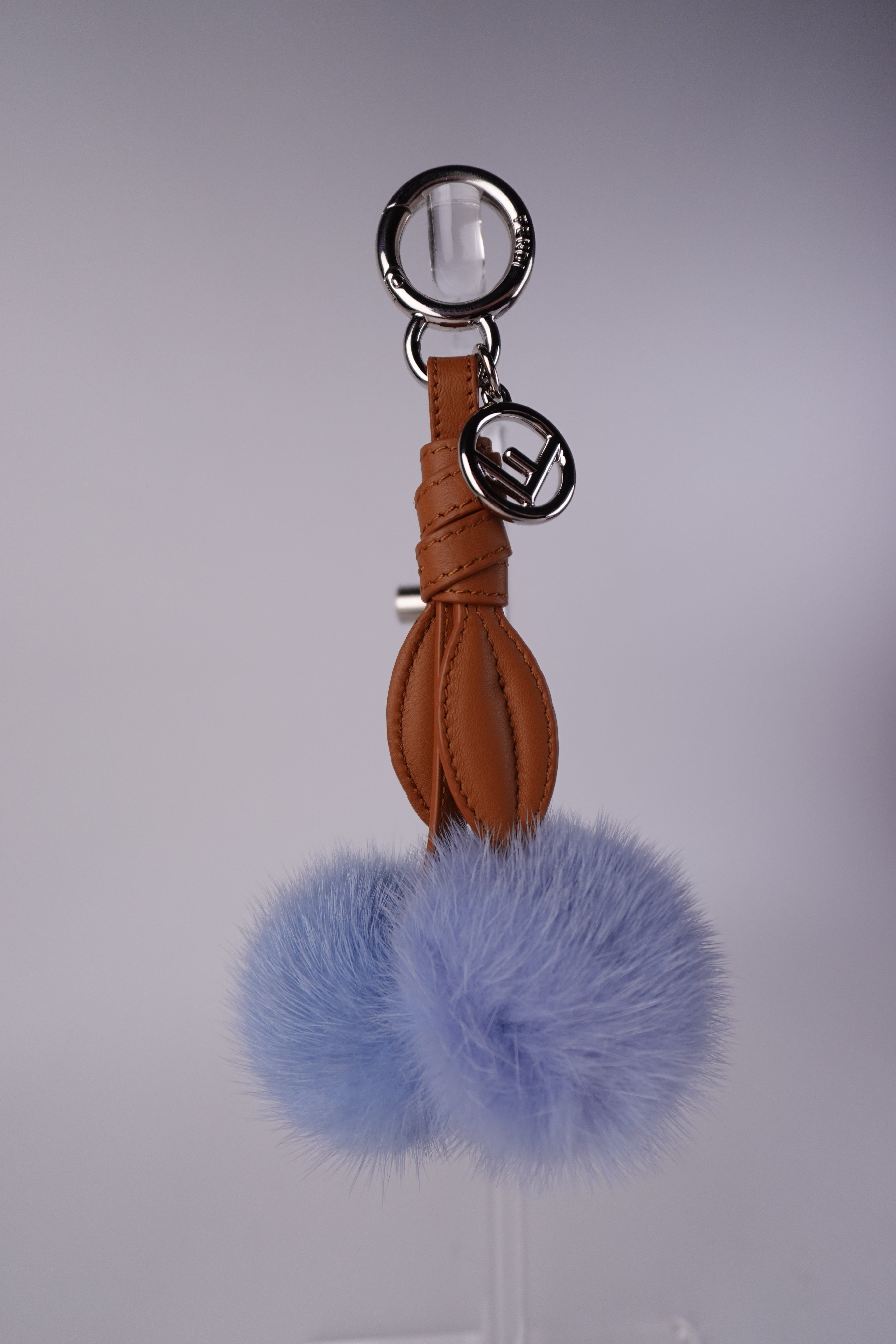 Fendi Mink Cherries Bag Charm Blue Brown