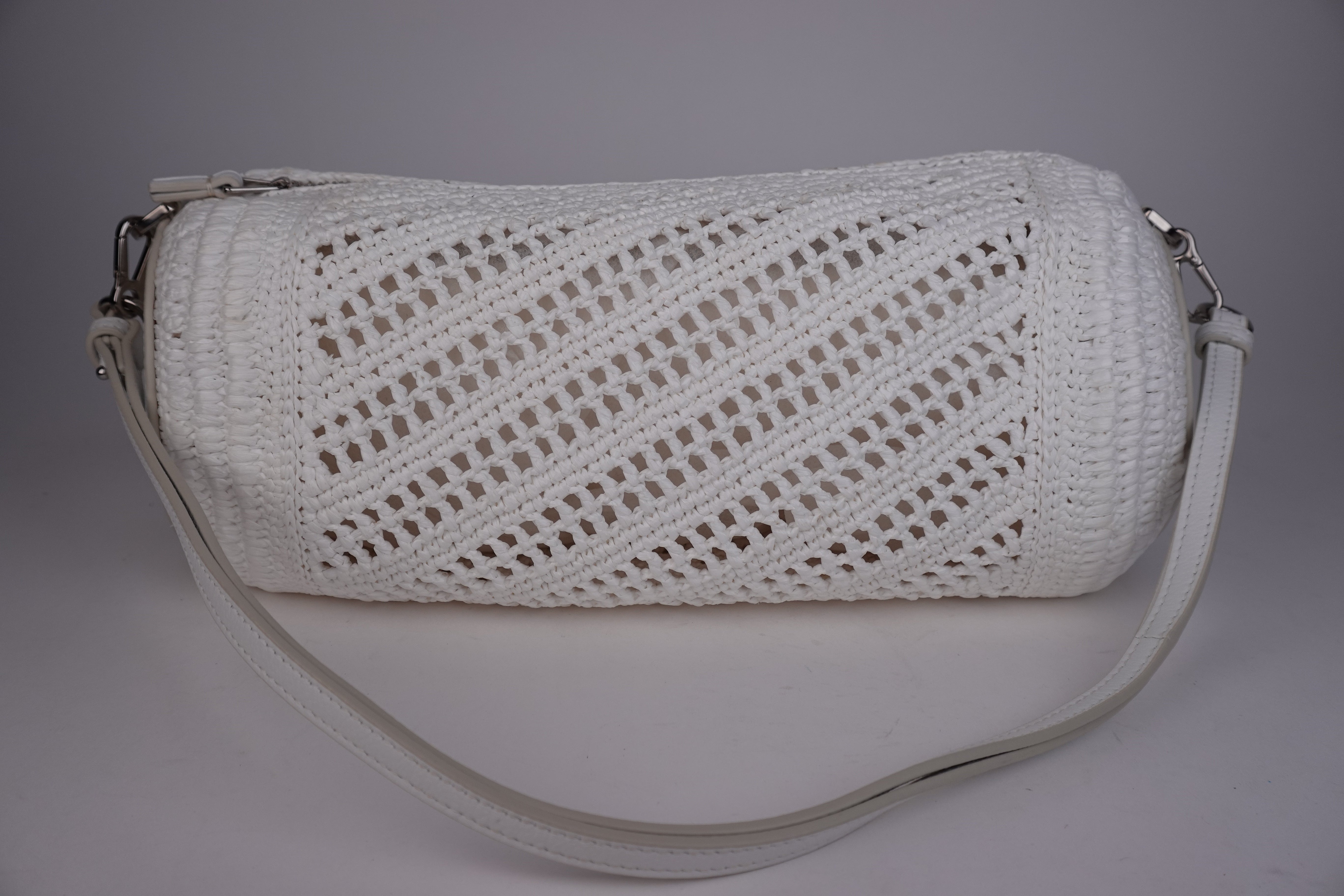 Loewe Raffia Bracelet Pouch White