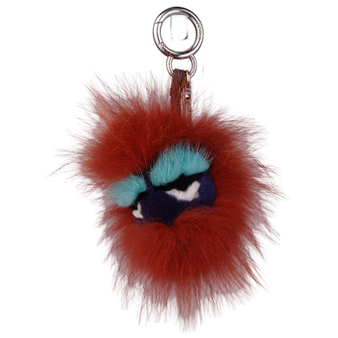 Fendi Small Monster Bag Charm Dark Red Navy Teal