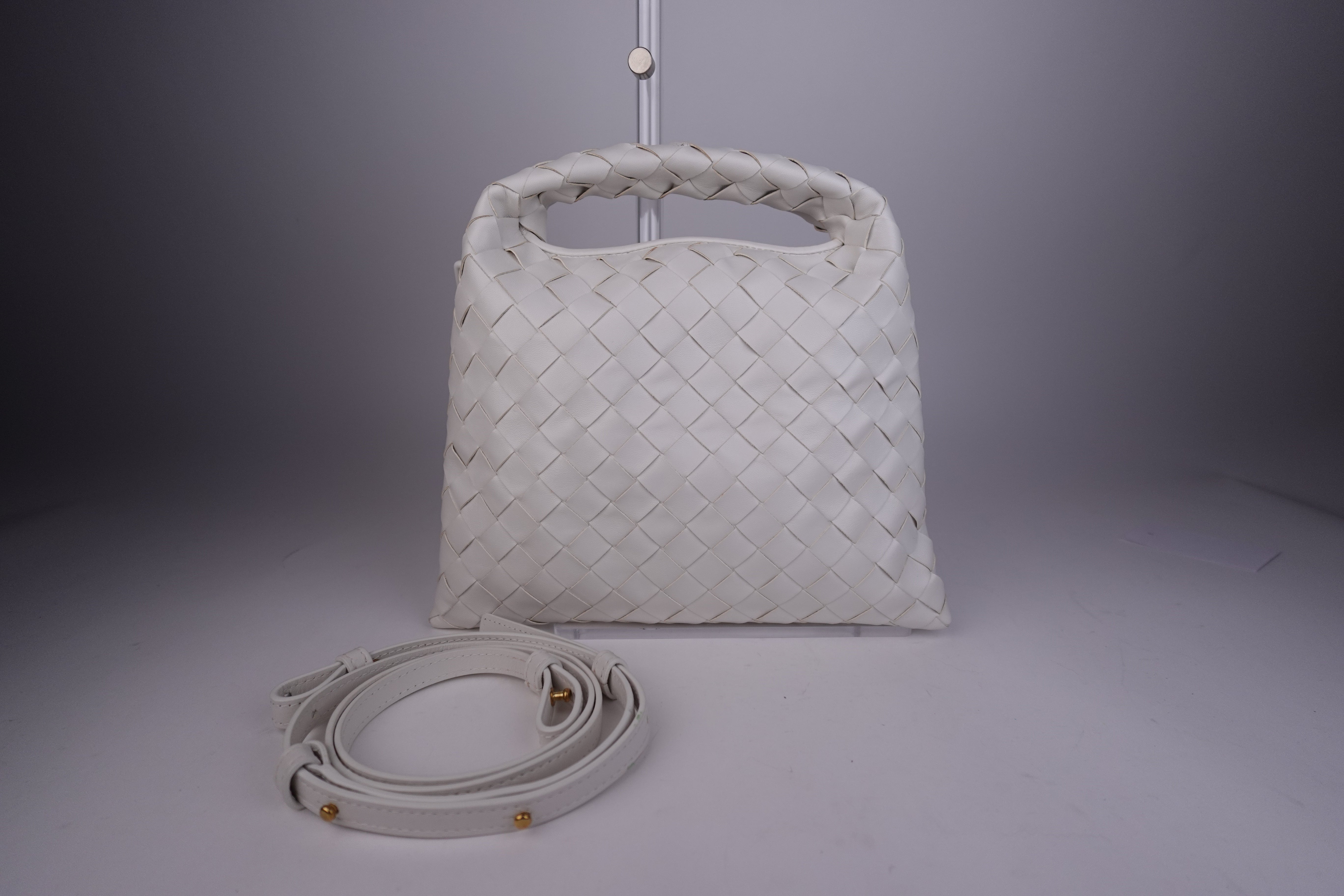 Bottega Veneta Intrecciato Mini Hop White